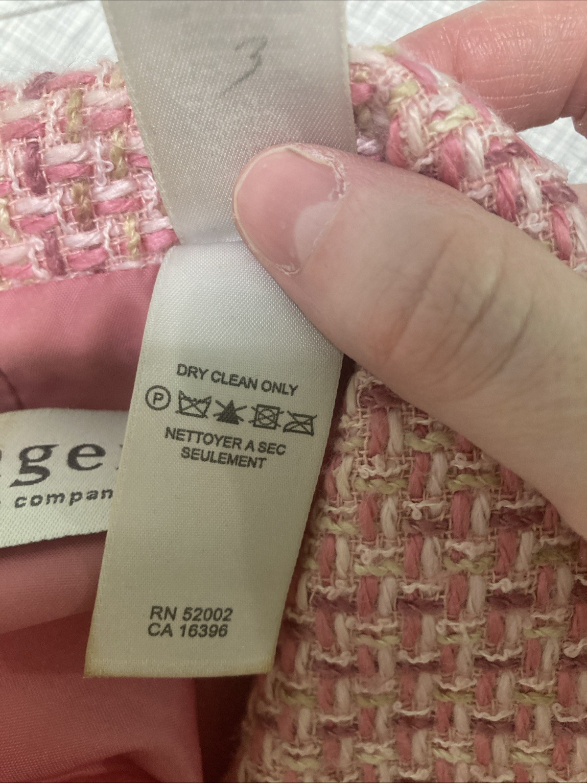 VTG 90s Y2K Villager Liz Claiborne Pink Tweed Blazer Jacket Lined Size 10