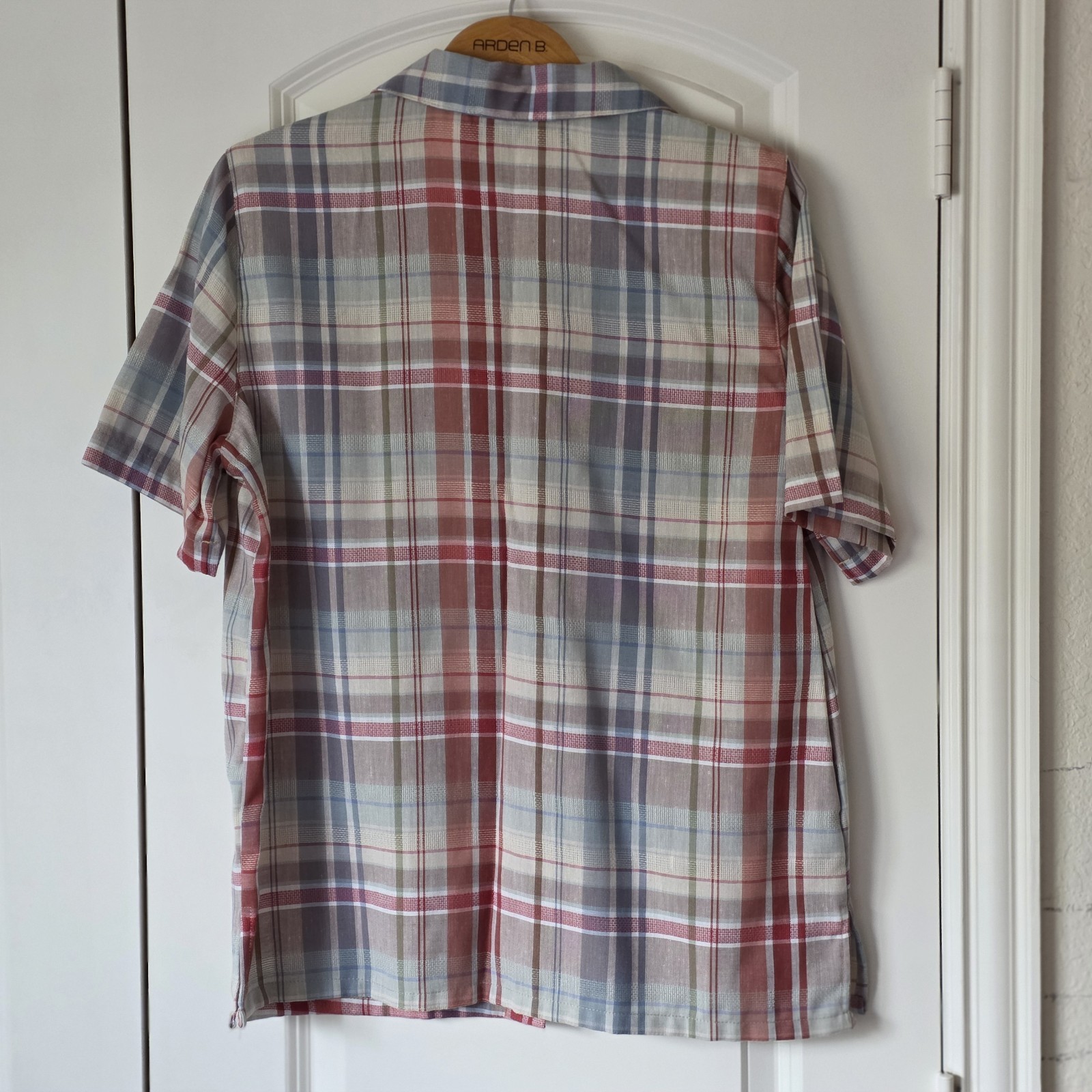 Vintage 90s Koret Plaid 2 Piece Matching Set Women Blouse Culotte Shorts Country