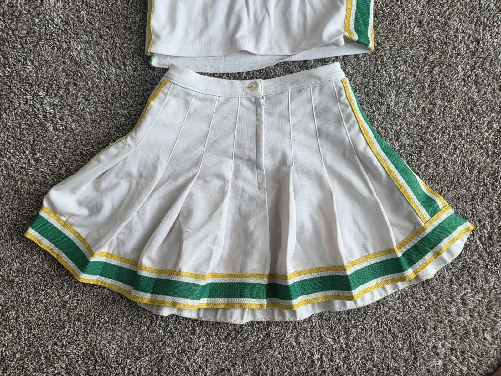 Vtg 70s 80s Dehen Knitting Co Cheerleader Skirt Sz 13 & Top Sz 36 USA Polyester