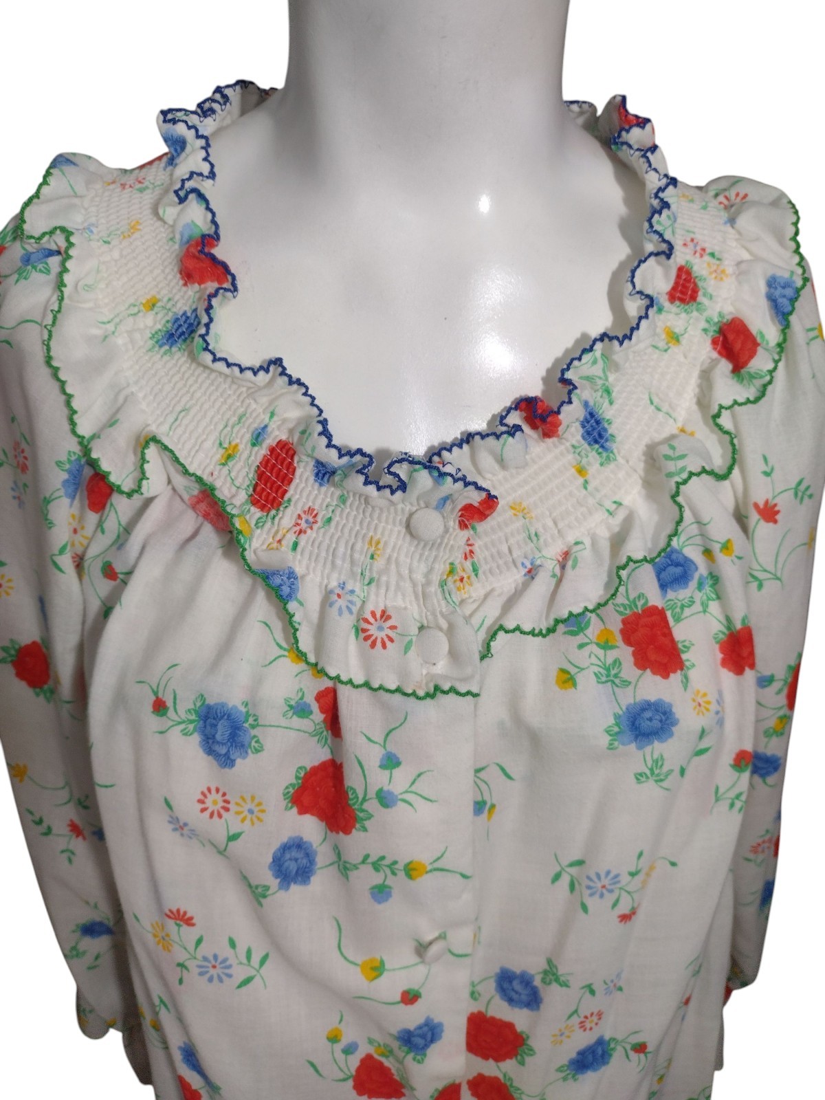 Vtg Gilligan O&rsquo;Malley Floral Smocked Nightgown Robe Set Size S Cottage Prairie