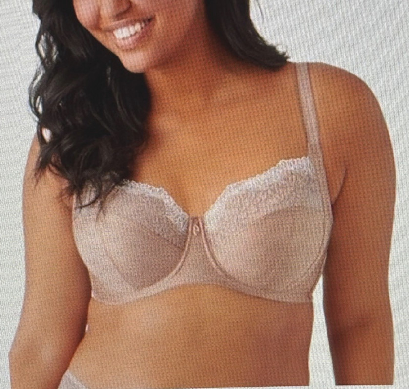 Wacoal 38G Champagne Satin SIDE NOT Molded Cup Lace Underwire Bra #855377