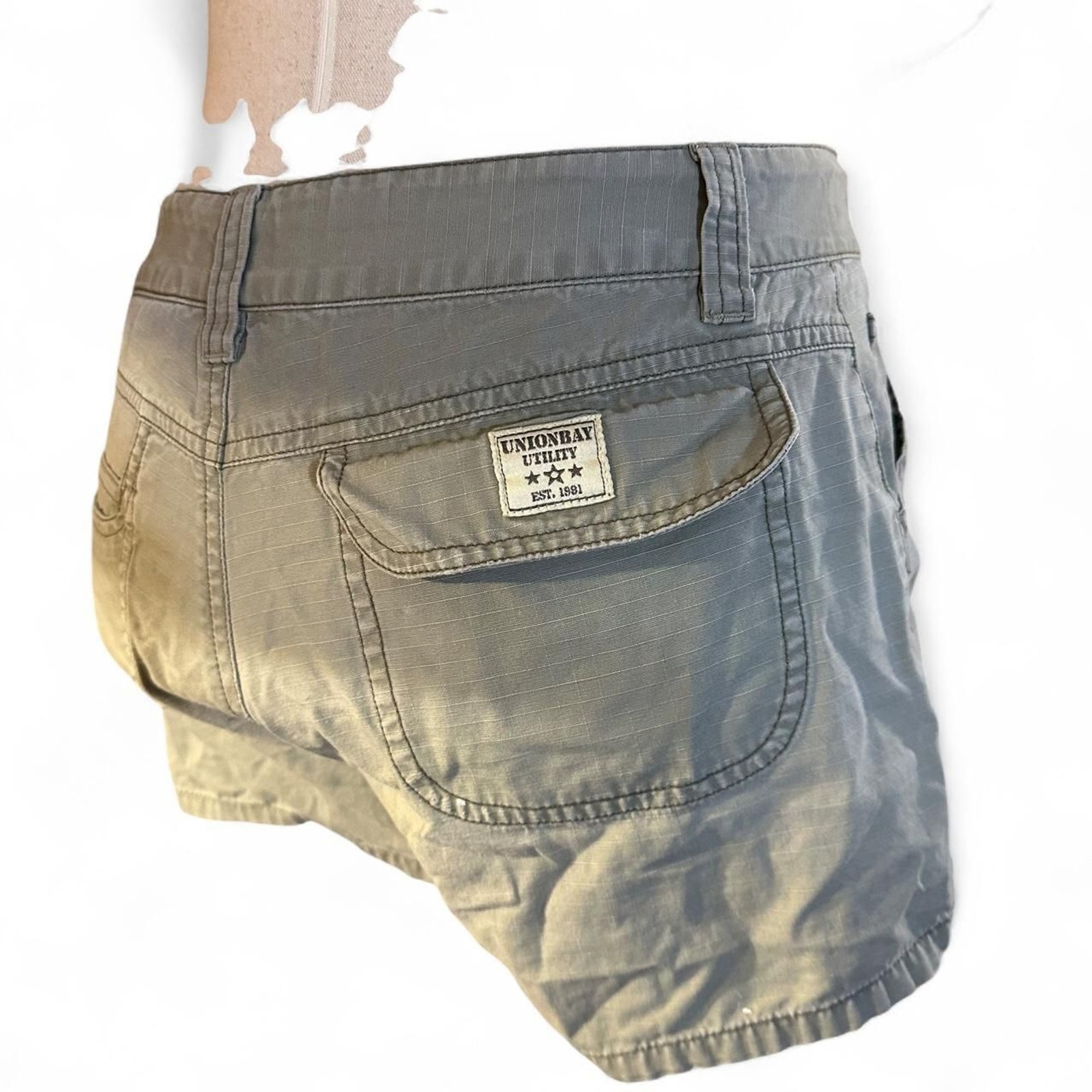 Y2K Army Green Union Bay Micro Utility Shorts