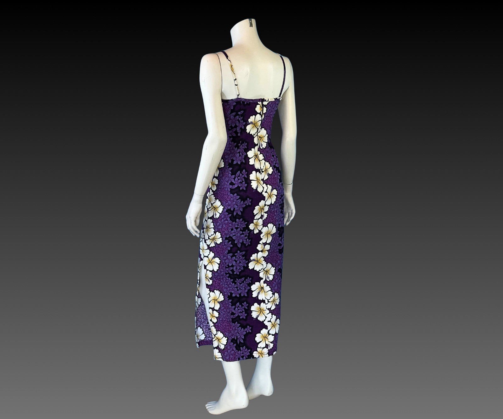 90s Hilo Hattie Hawaiian Purple Slip Dress | XS S