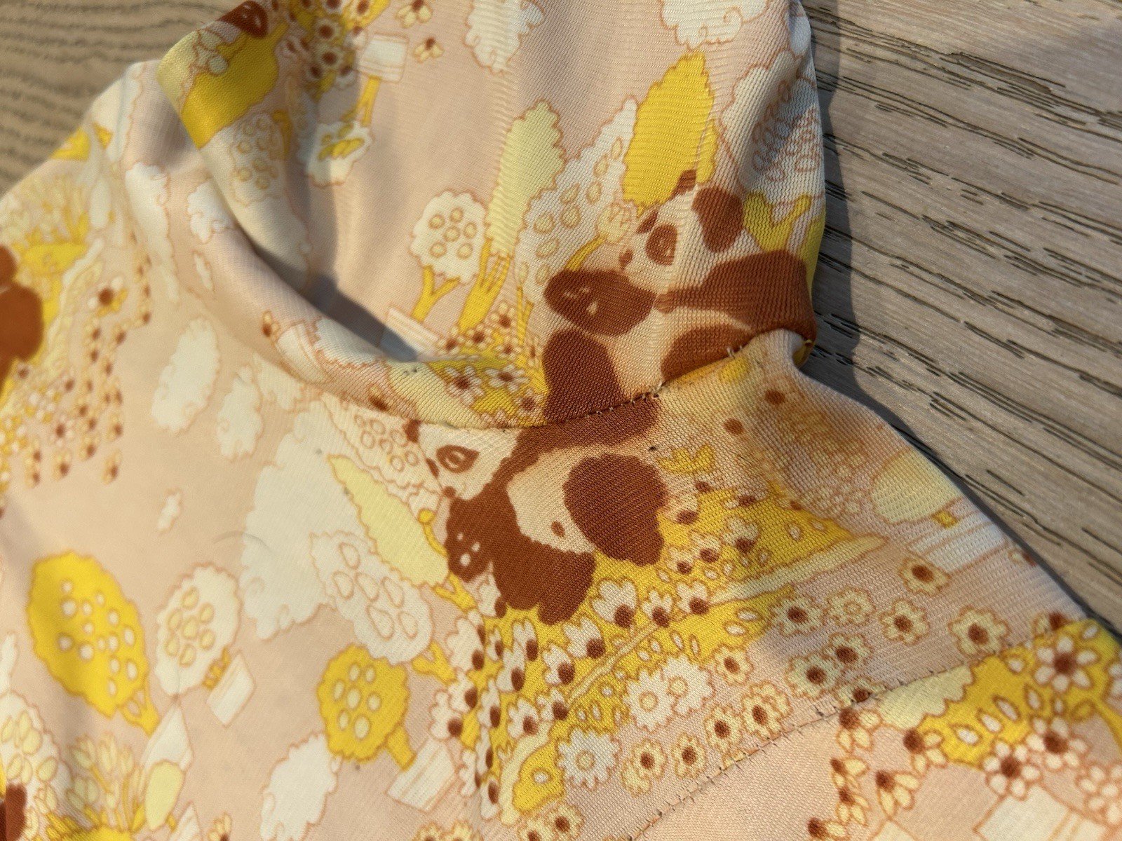 Vintage 1970’s Dress Women’s Multicolor Panda Print Novelty Midi Disco Everyday