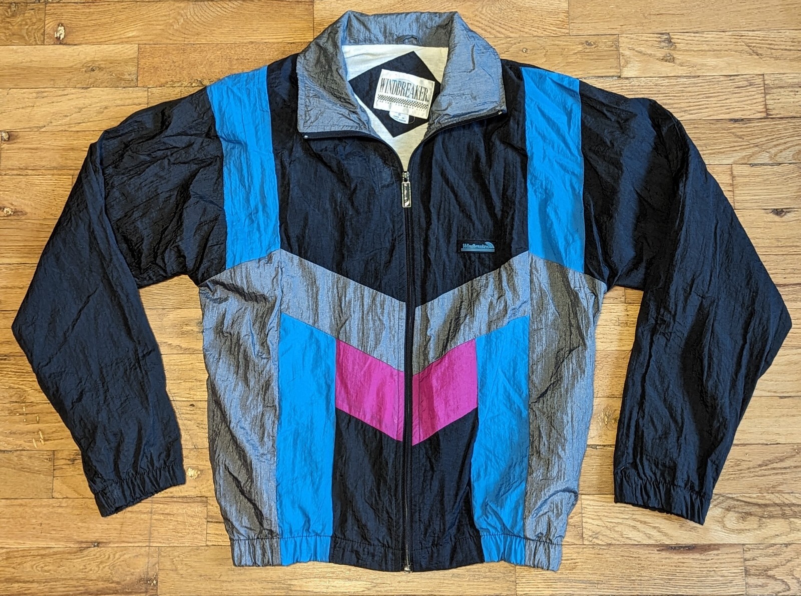 Vtg WINDBREAKER Brand Nylon Jacket – SMALL – 90s Activewear Travel Outdoor Gym