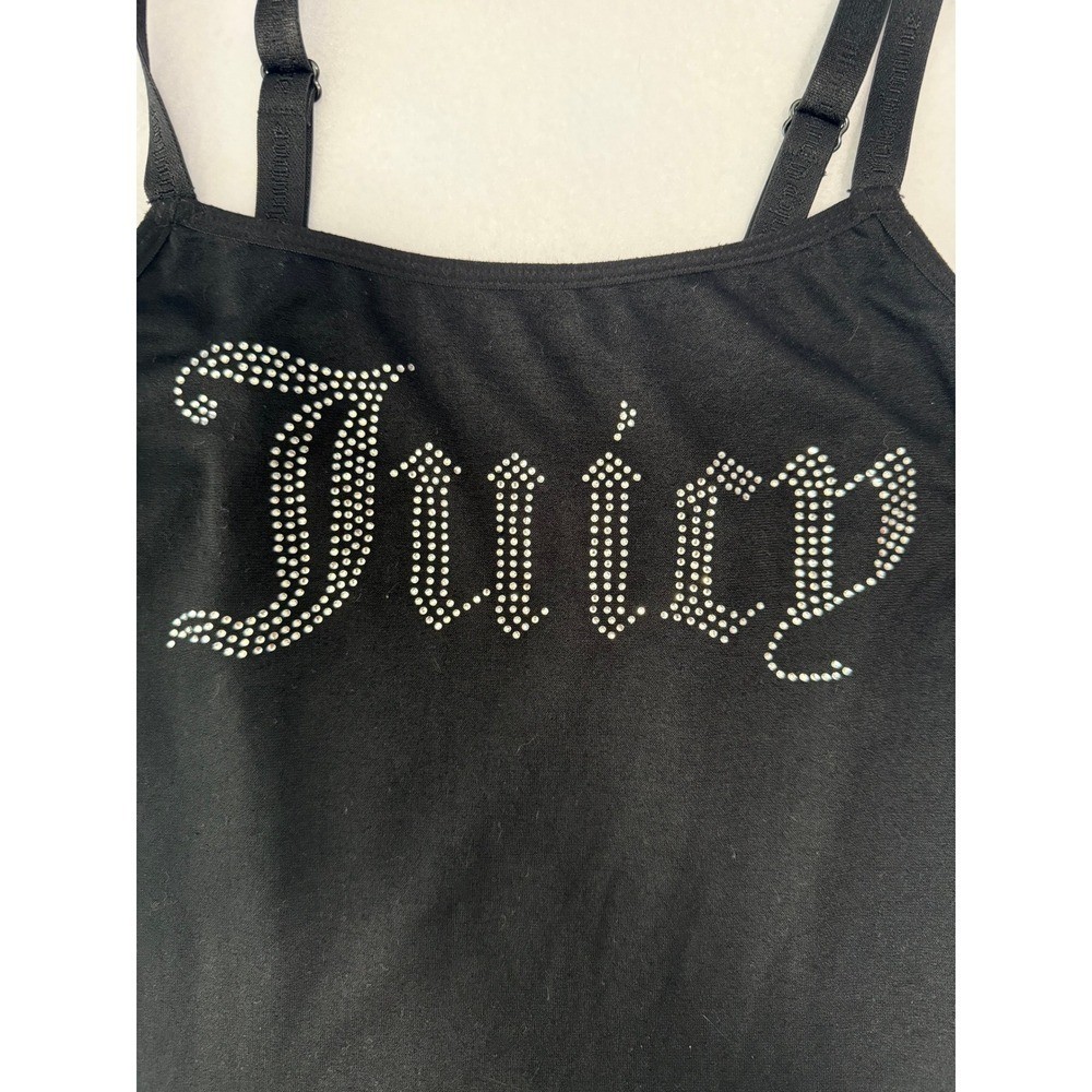Juicy Couture Intimates Black Rhinestone Gothic Logo Camisole Tank Top S