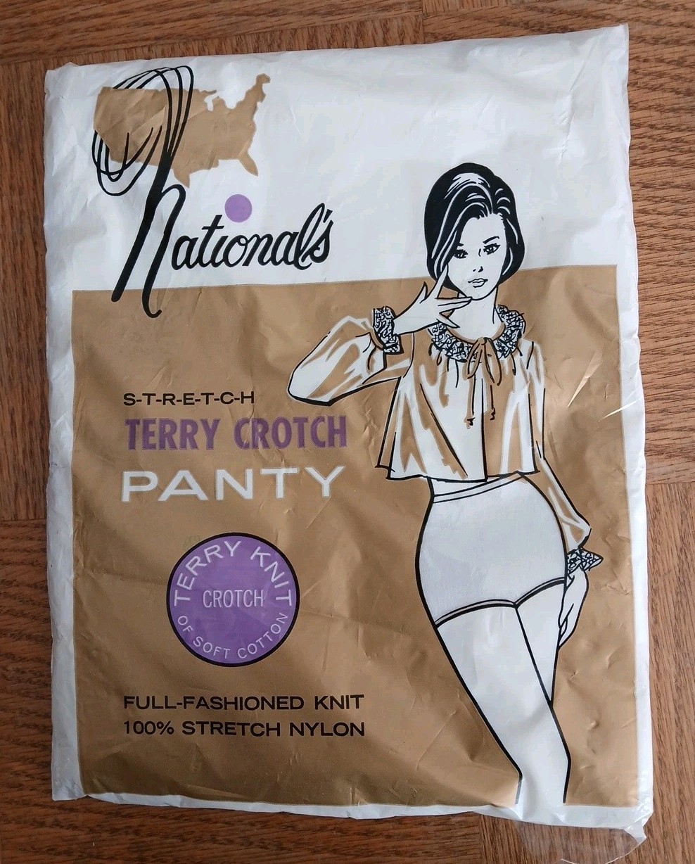 National&rsquo;s Vintage Stretch Terry Crotch White Panty Large