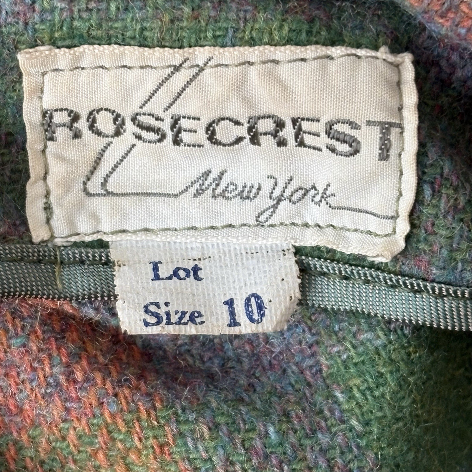 Vintage 1950’s Rainbow Plaid Wool Cropped Peter Pan collar Jacket XS/S