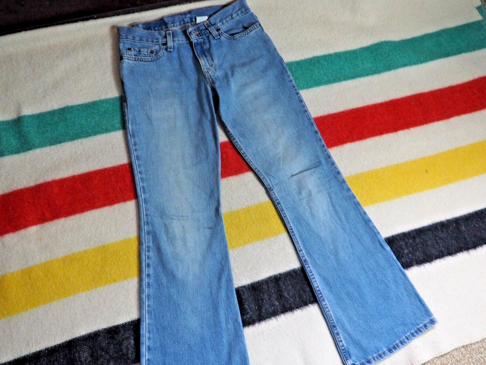 VTG 90s LEVIS 514 Superlow Flared Faded USA Made Blue 29×31 Denim Hippy Jeans