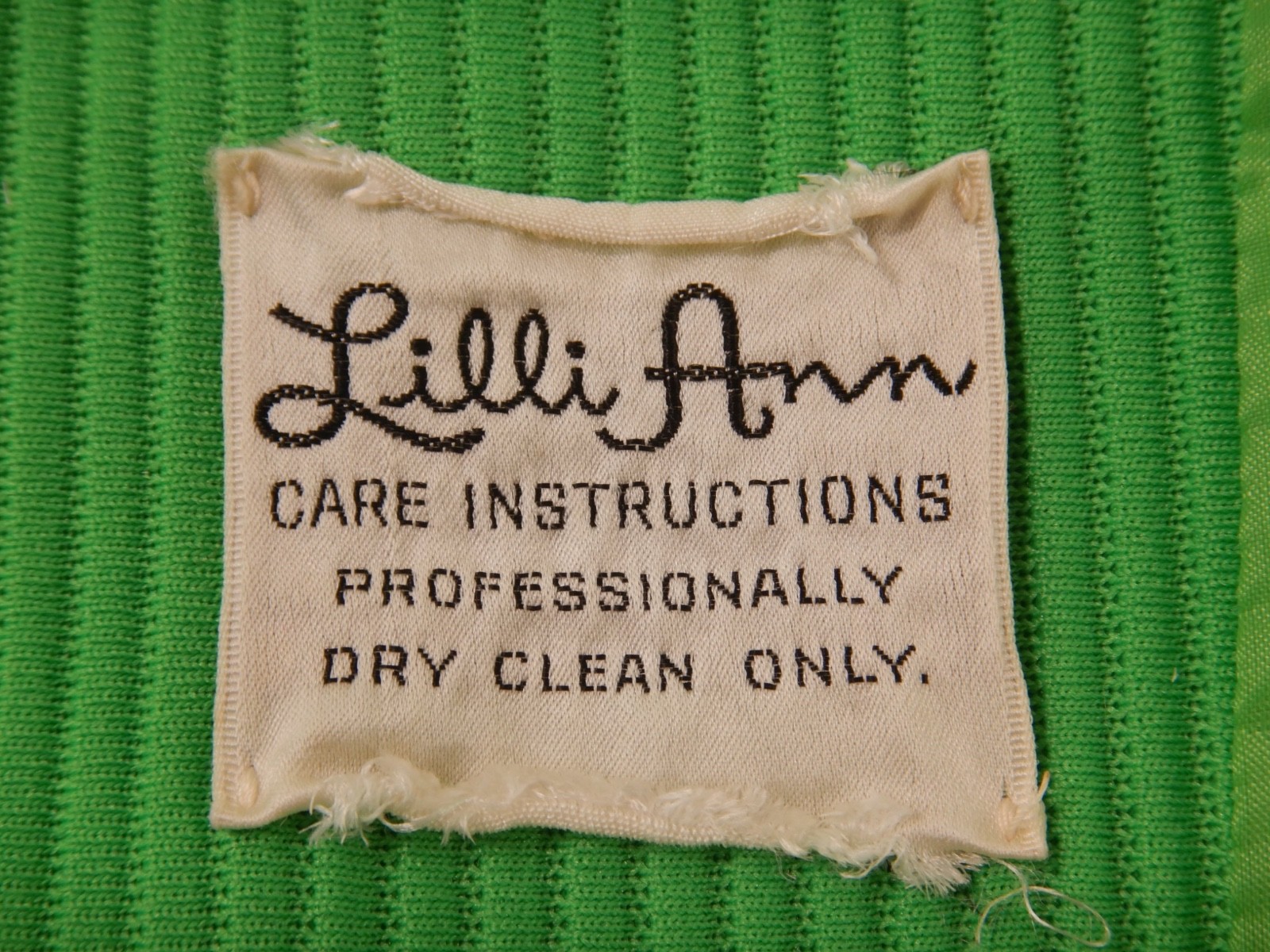 Vintage LILLI ANN Bright Green Two-Piece Pants Suit Jacket