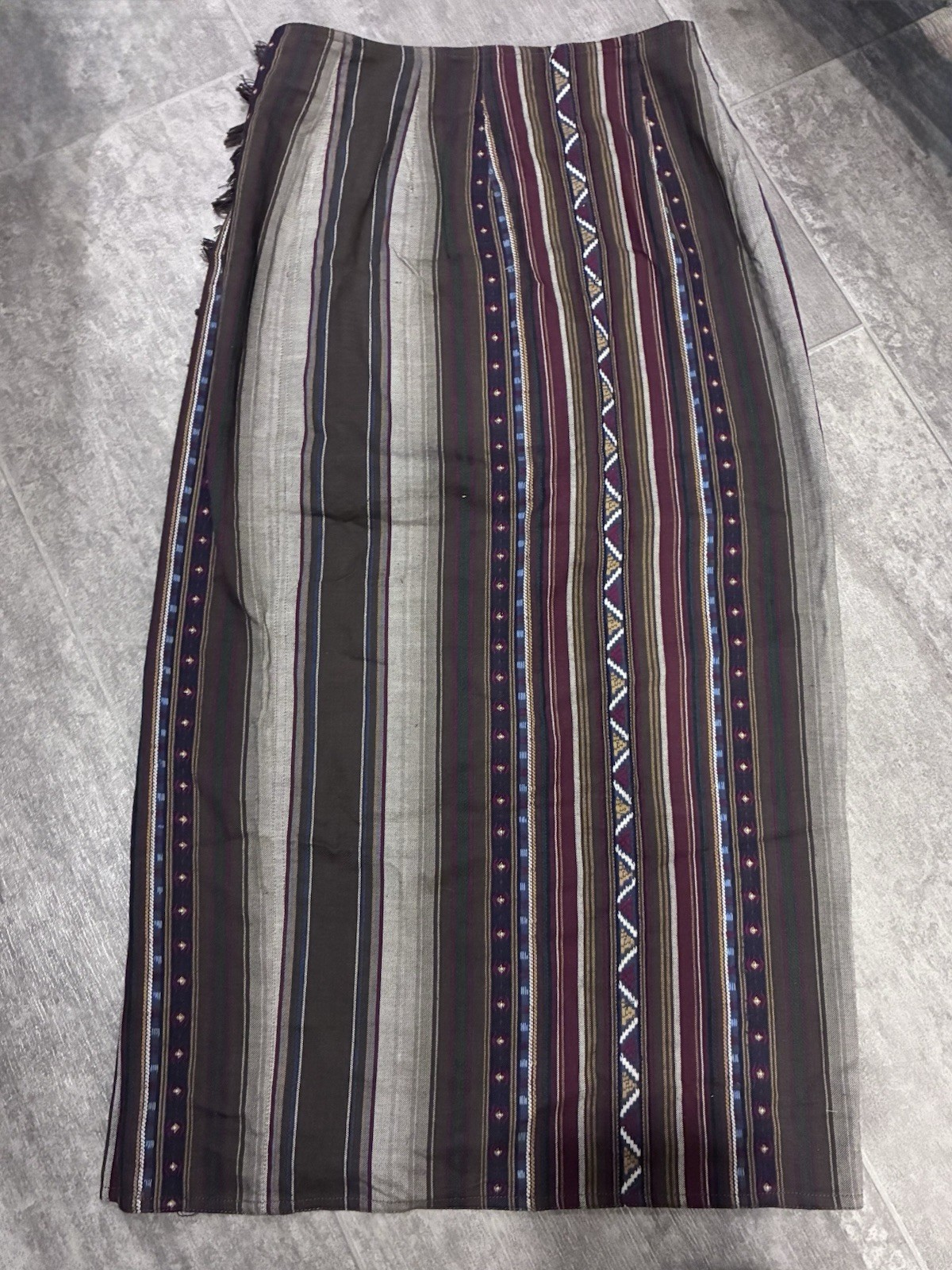 Neutral brown Western Wrap Maxi Skirt small waist 27.5” Boho Festival granola