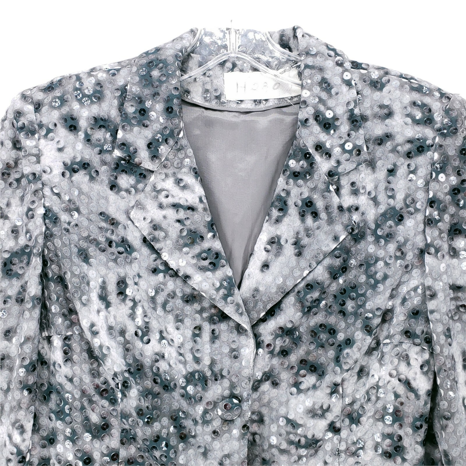 Vintage Gray Sequin Embellished Light Jacket Custom Made EUC Size Medium?