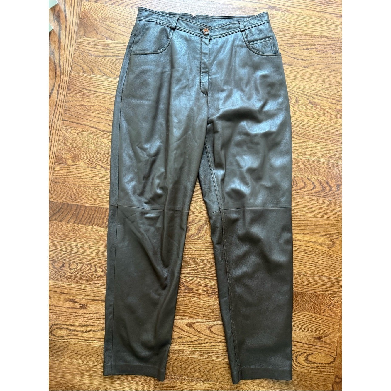 MARDINI Brown Genuine Leather Pants Biker Moto Retro Rocker 90s Grunge 14