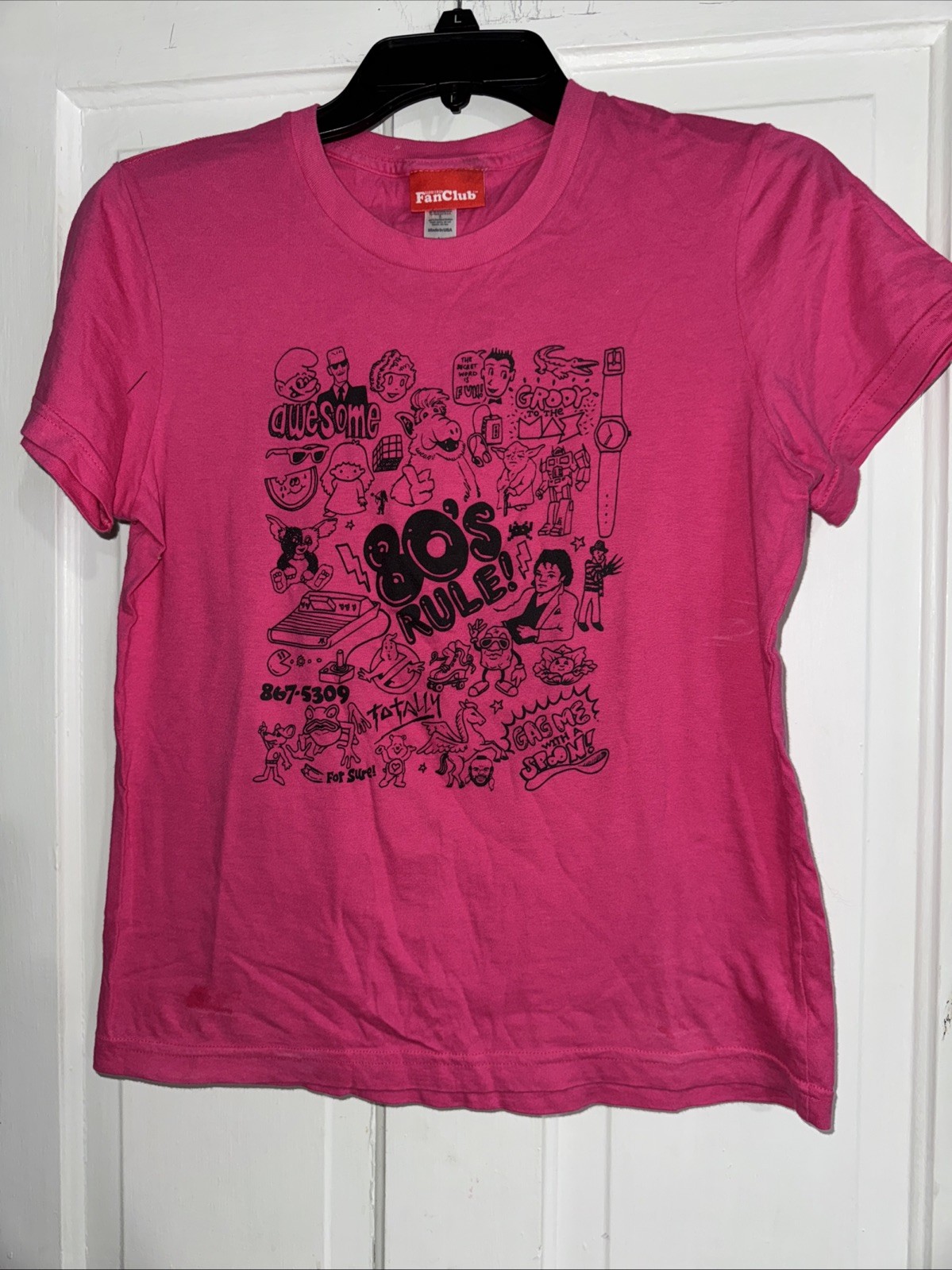 80’s Rule Hot Pink Tshirt Fanclub Shirt By American Apparel Nostalgia Tshirt!