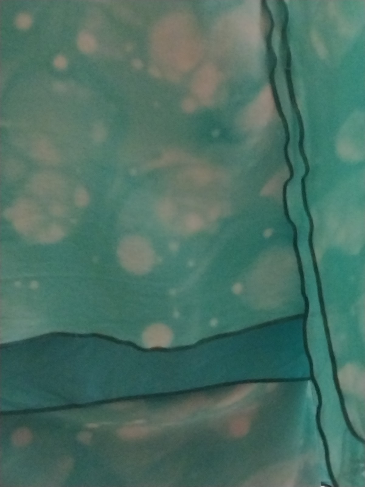 VTG SILK YOLANDA LORENTE HAND PAINTED FLORAL seafoam LAYERS SKIRT BLOUSE L 44