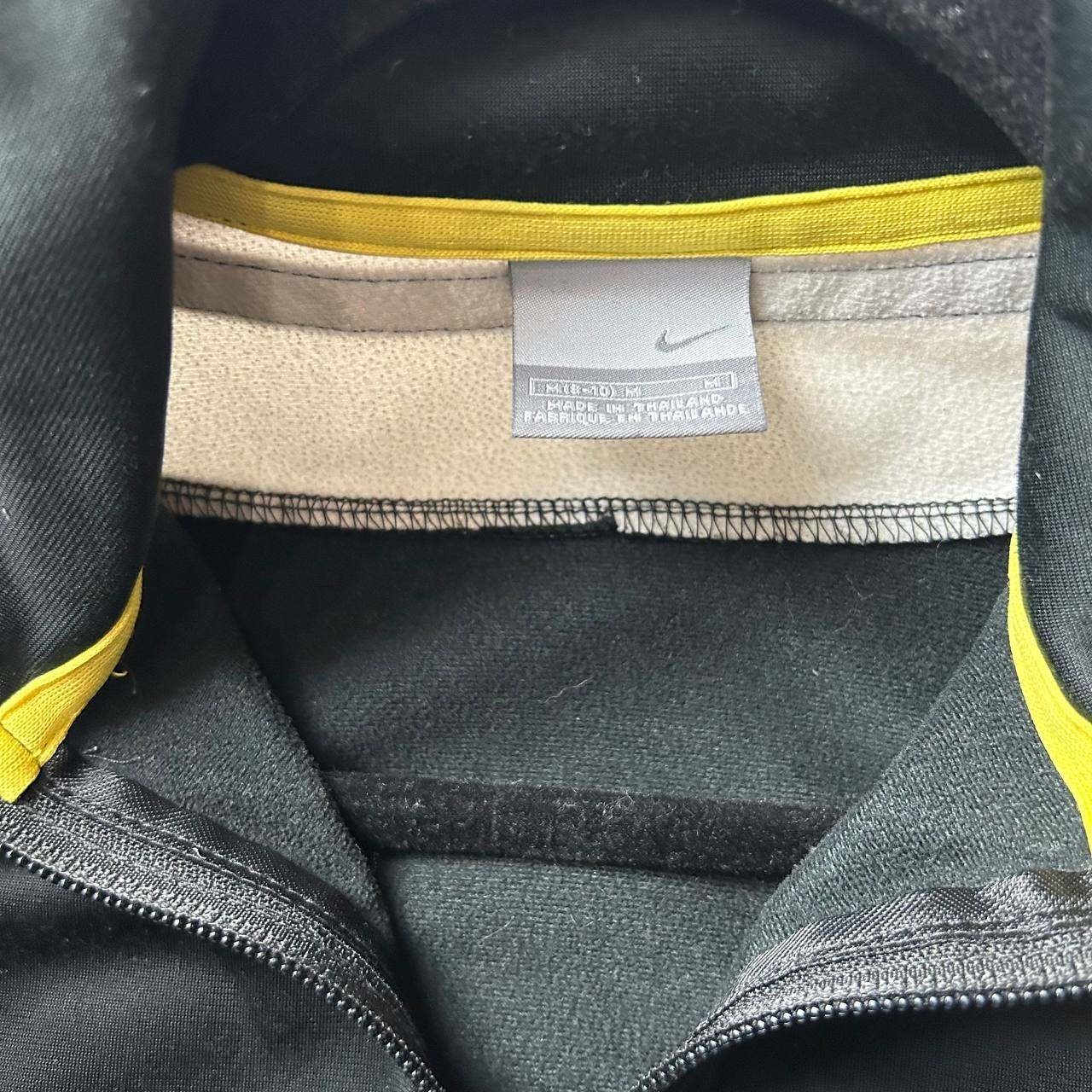 Vintage Nike Full Zip Track Jacket Swoosh Logo Size Medium Black Yellow Striped