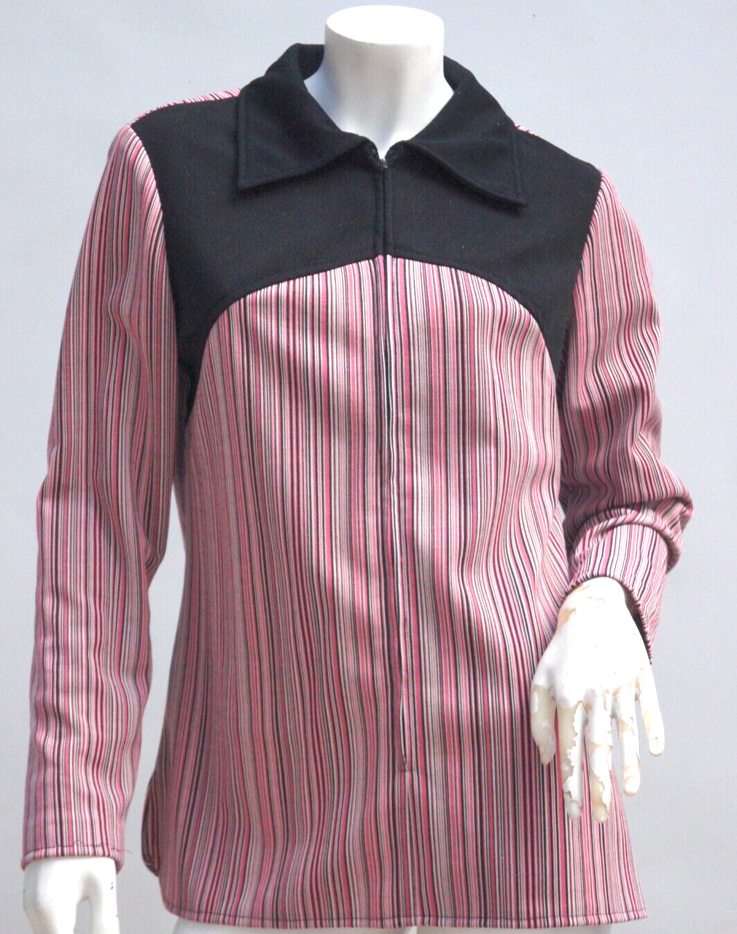 Vintage 60s Knit Polyester Shirt Top By Lois Young Dallas