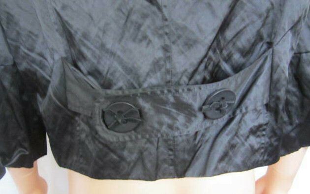 V Cristina Jacket Large Black 3/4 Sleeves Vintage Polyester & Cotton