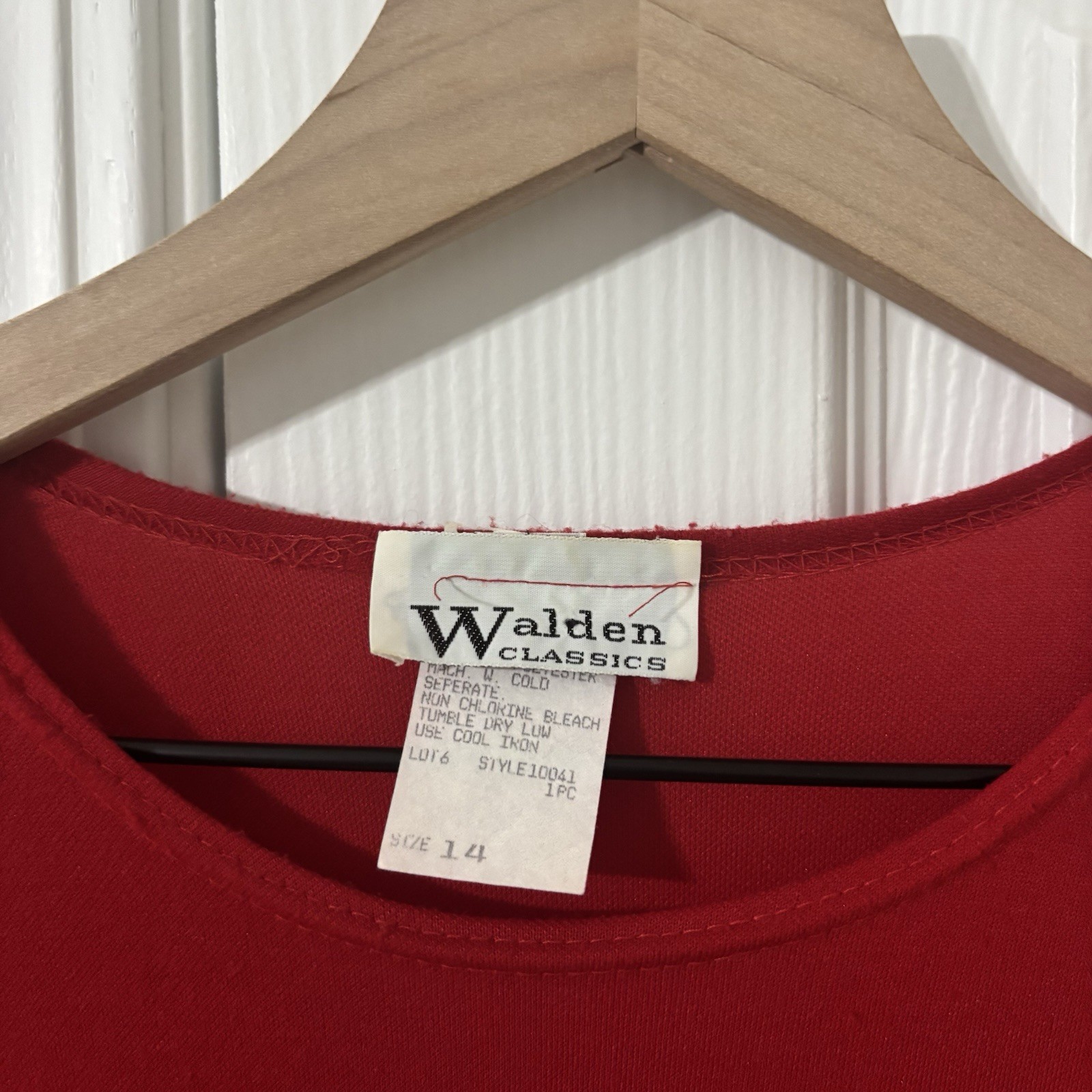 VINTAGE 1960s 70s WALDEN CLASSIC BURGUNDY RED DRESS & BELT SIZE 14 COTTON POLY