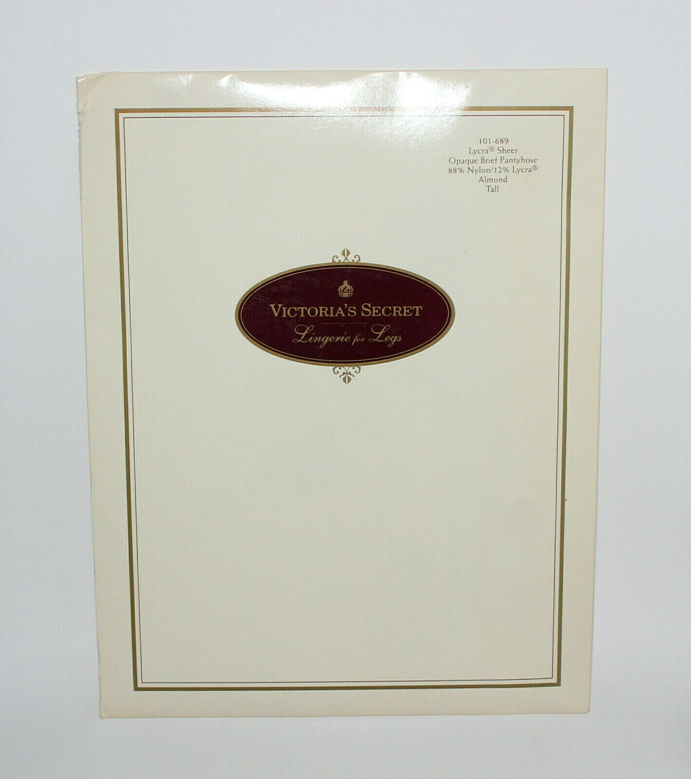 Vintage Victoria&rsquo;s Secret Lycra Sheer Opaque Brief Pantyhose Almond Tall New!