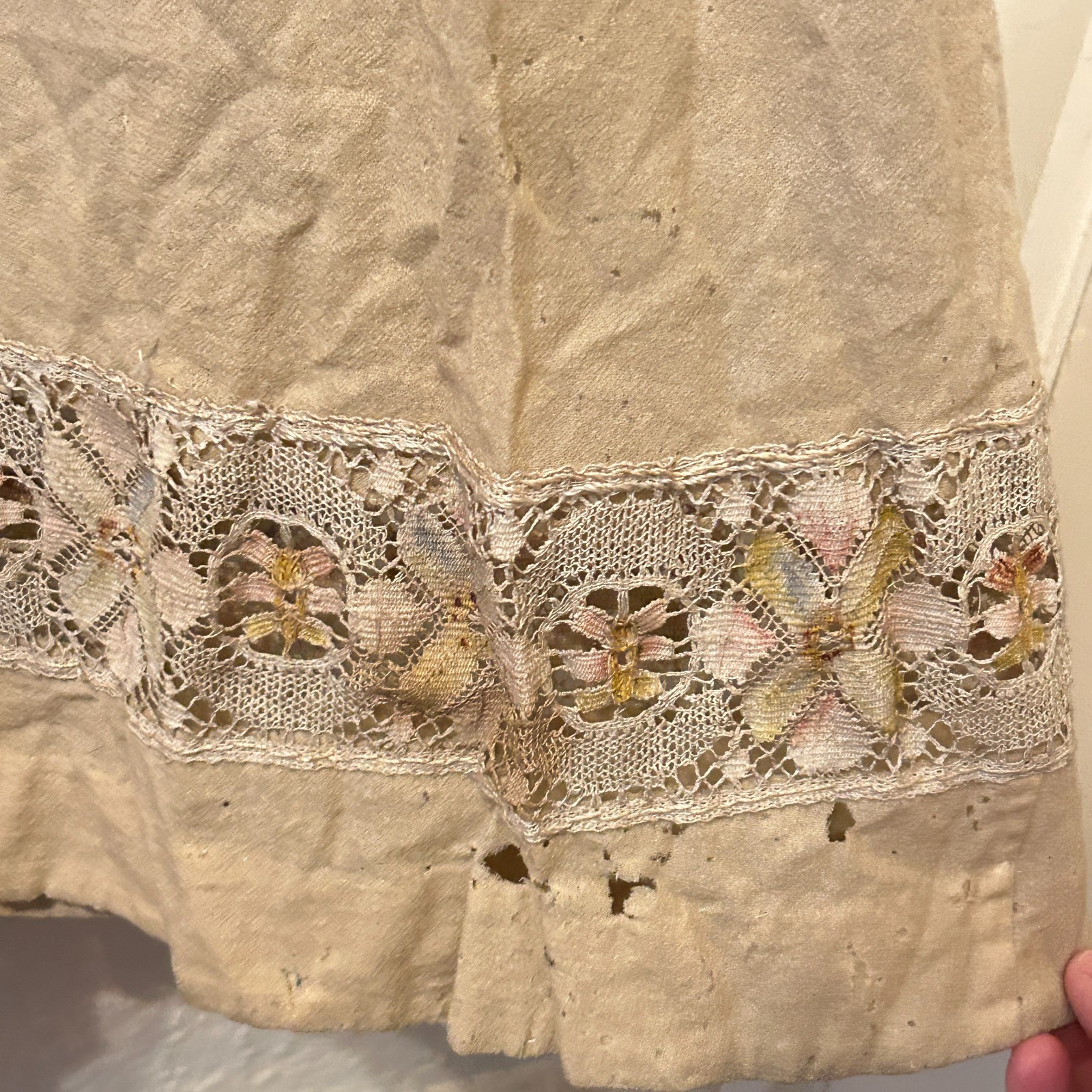 AS IS Study Antique 1890’s Victorian Gown Wool Lace Dress