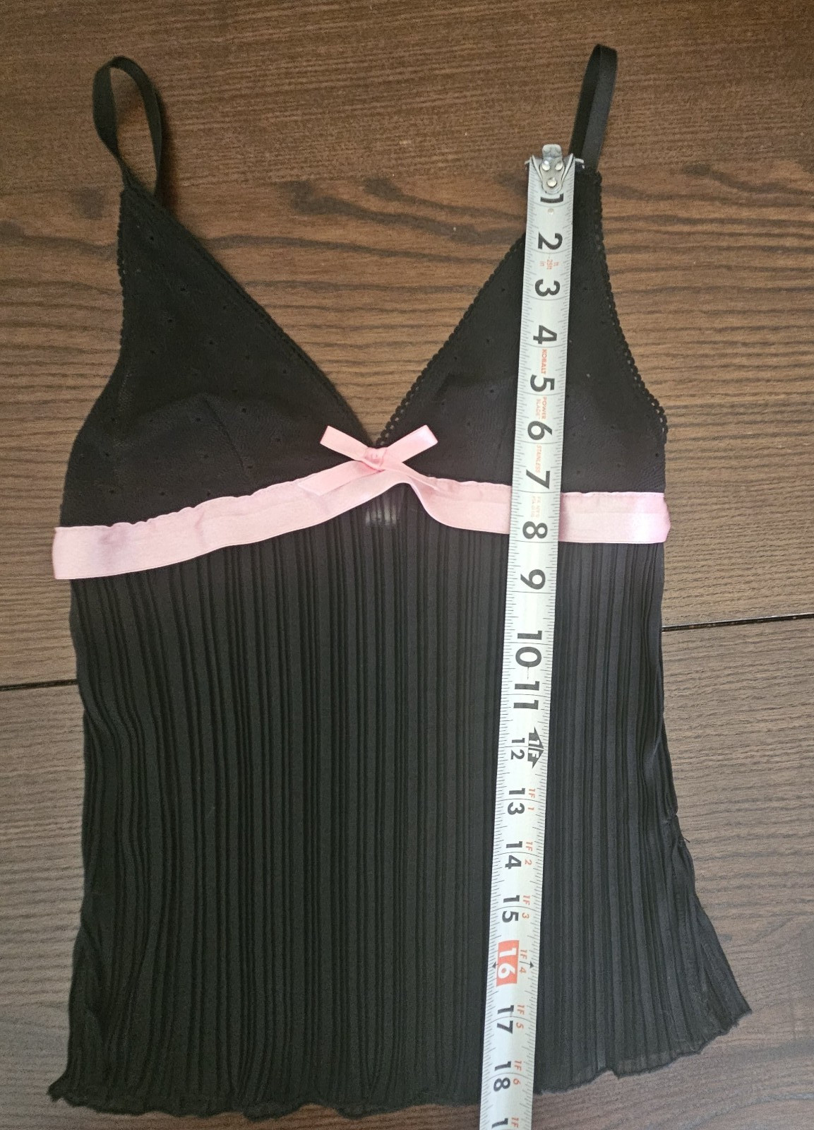 Vintage Y2K Sheer Black Cami Victoria&rsquo;s Secret Sz S