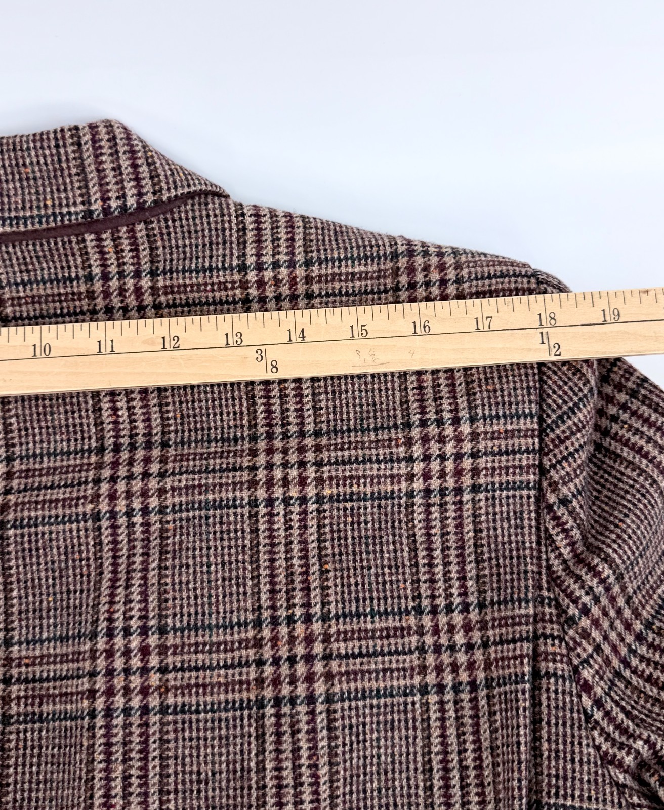 Vintage Toffs 100% Wool Plaid Blazer Jacket Womens 12M Brown Tailored Equestrian