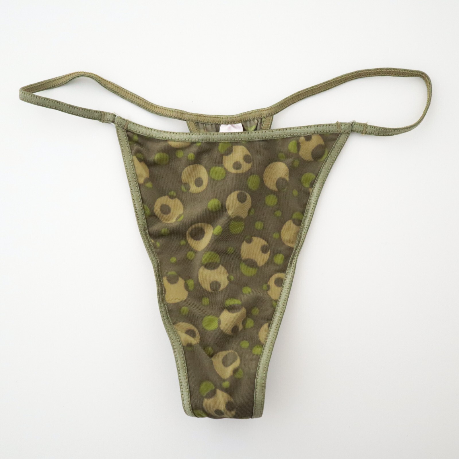 VTG Victoria&rsquo;s Secret Y2K Semi-Sheer Silky Thong V-String Panty SMALL