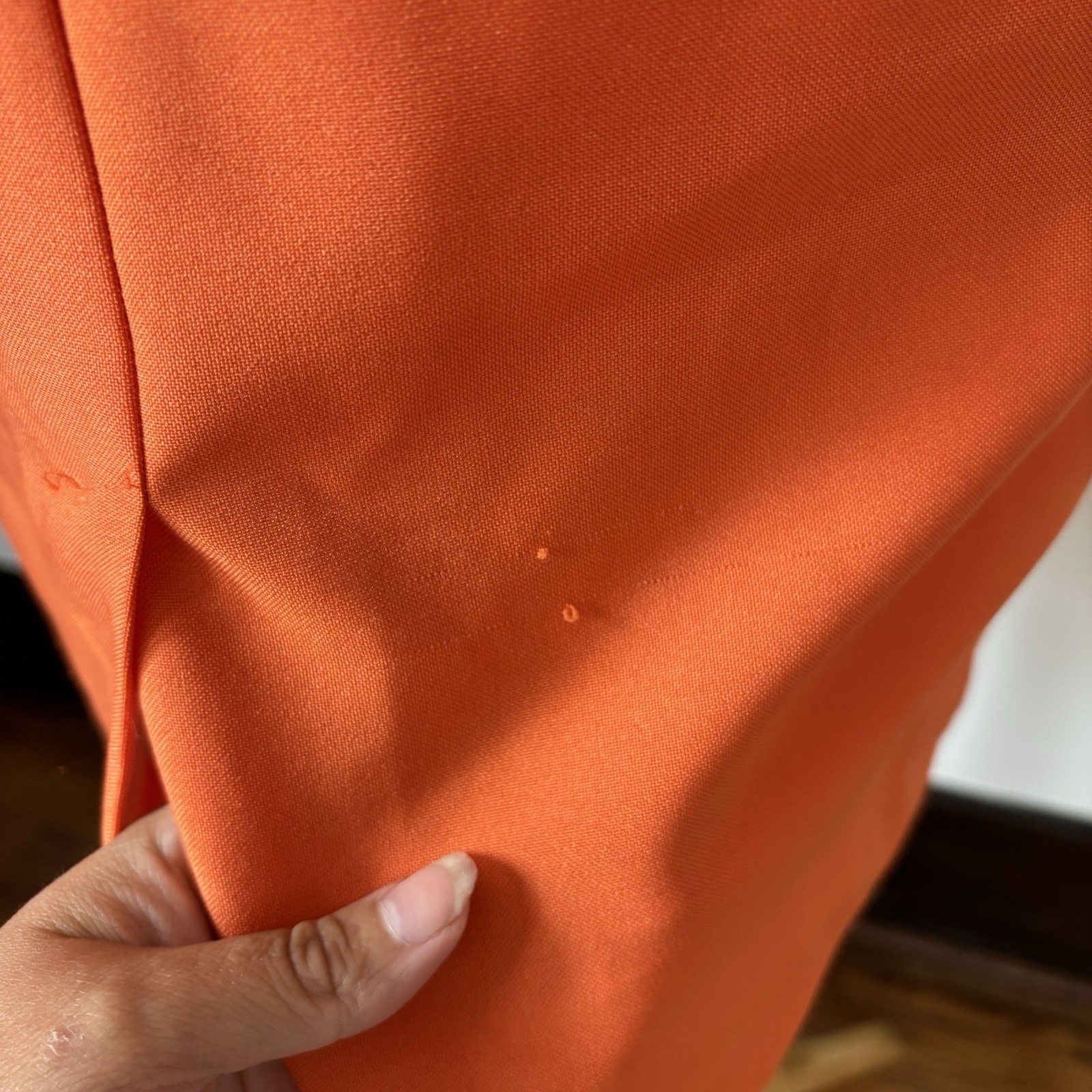 Vintage 90s Solid Orange Sleeveless Sheath Dress Size 5/6