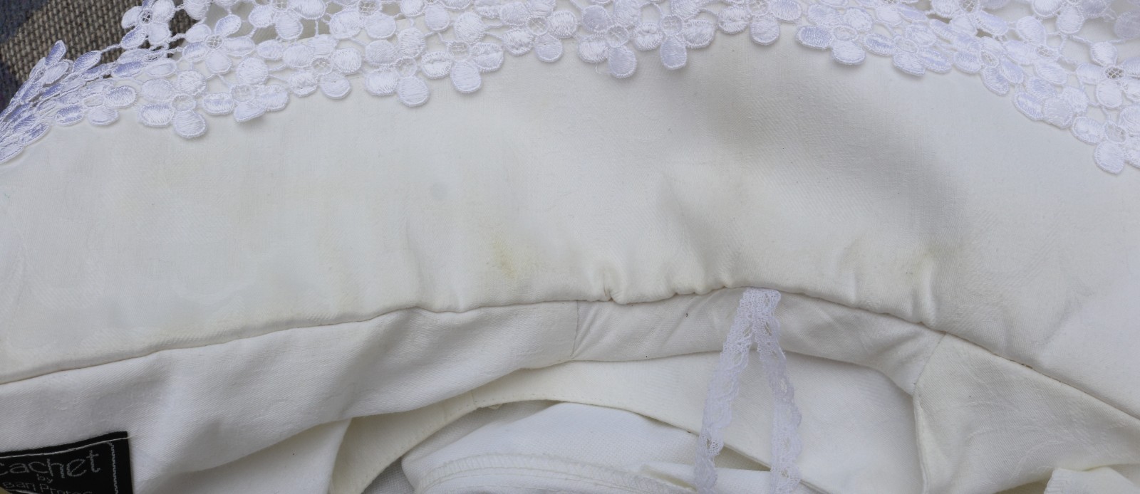 Vintage Cachet Dress 13/14 Bari Protas 1980s White w/Lace Victorian Wedding Tea