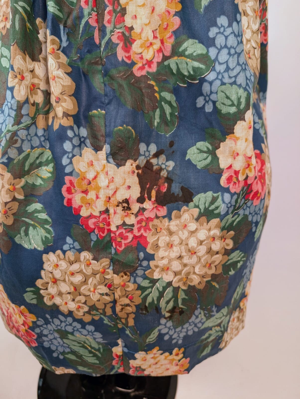 ROMANTIC VICTORIAN 1880’S HYDRANGEA FLORAL PRINT SKIRT 