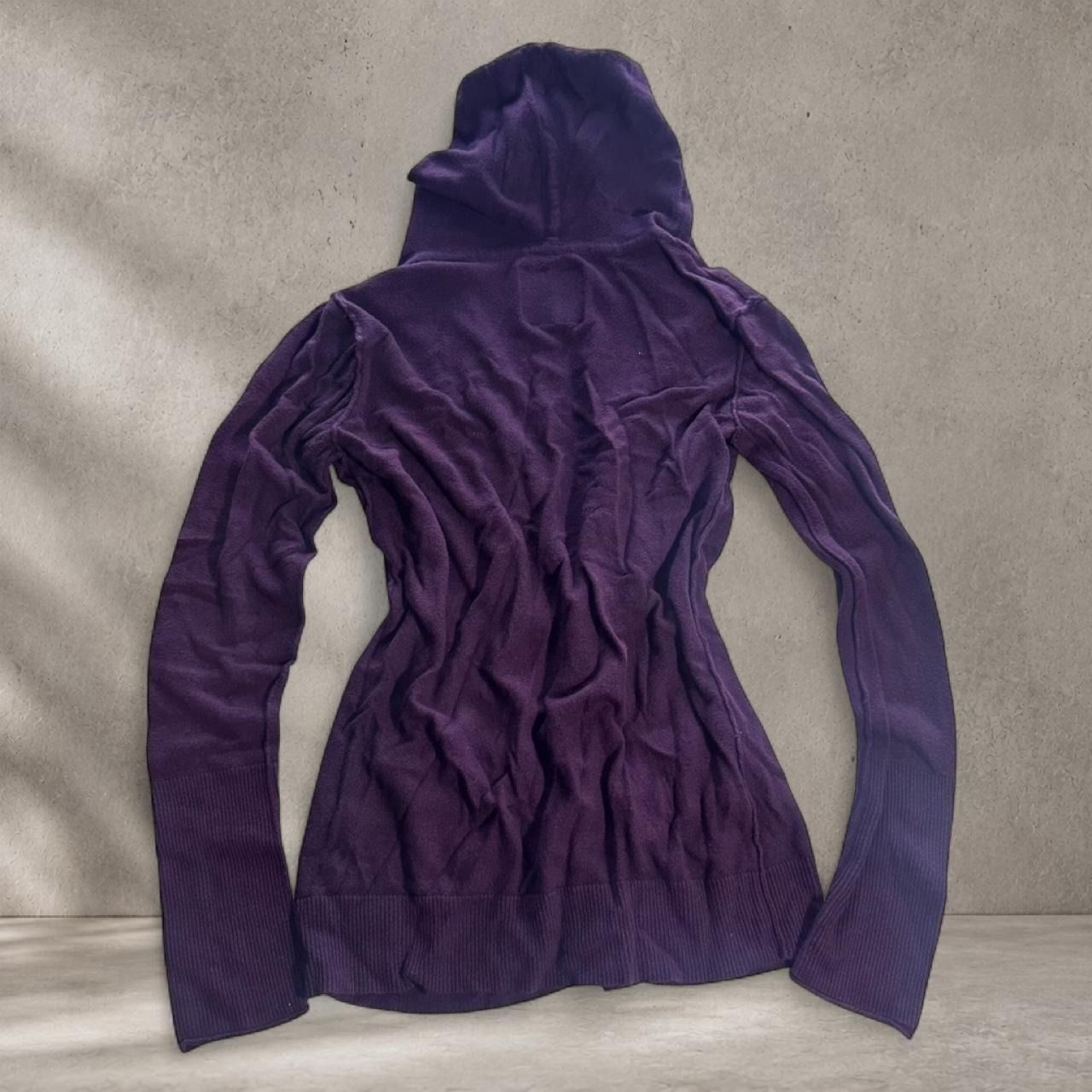 Vintage 2000s American Eagle Outfitters purple button up cardigan with hood M