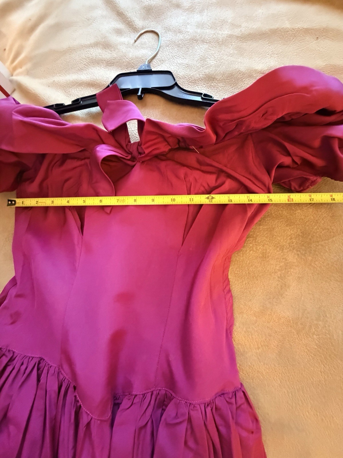 Vintage 80s Pink Taffeta Party Prom Bridesmaid Dress sz S 26” Waist