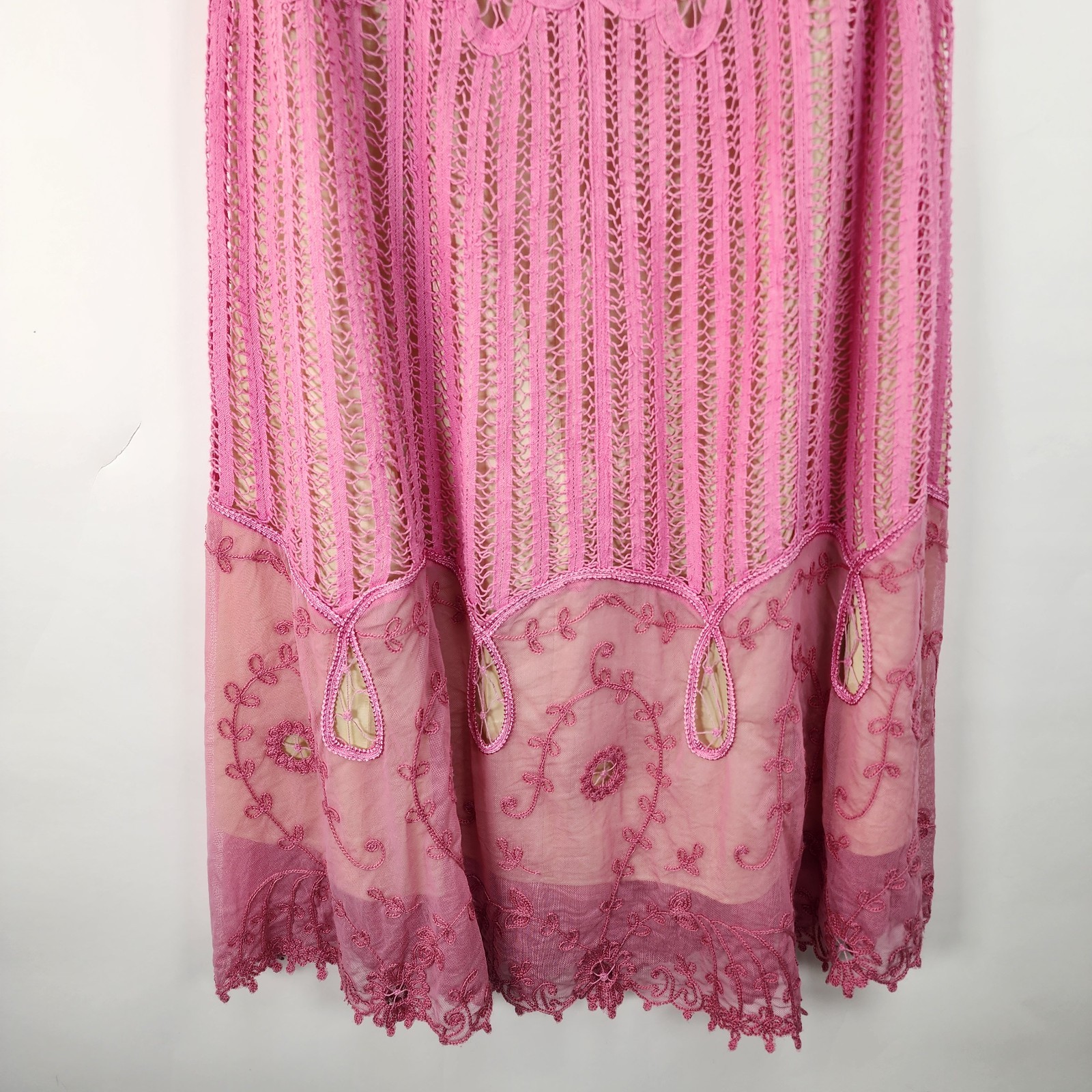 Betsey Johnson Bubblegum Pink Strapless Lace Dress Women&rsquo;s XS Y2K Garden Party