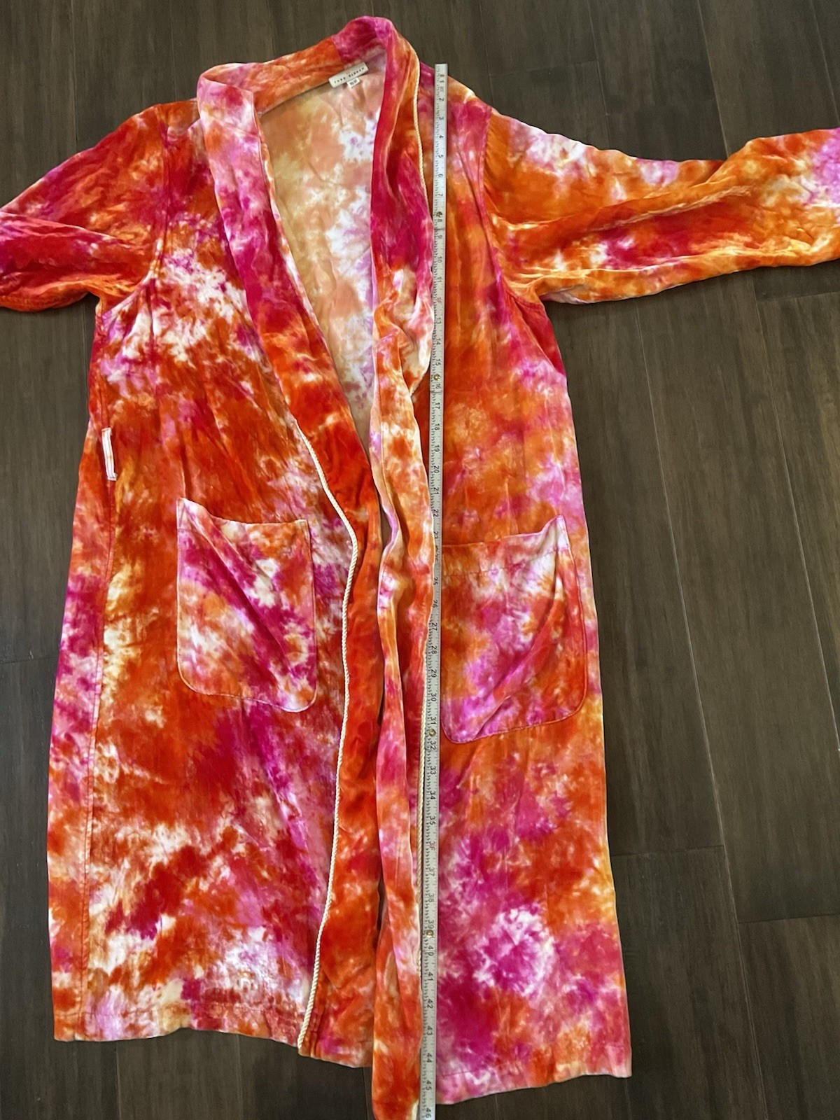 Todd Oldham Vintage Eclectic Tie Dye Vibrant Plush Chunky Robe One Size NO BELT