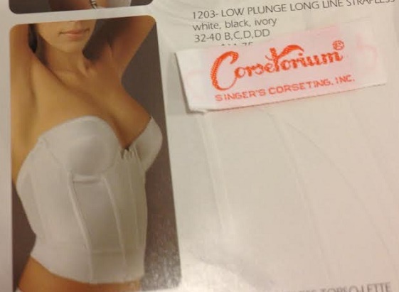 Lady Marlene Sexy Strapless Backless Bra longline Plunge # 1203 Vintage 34,36,38