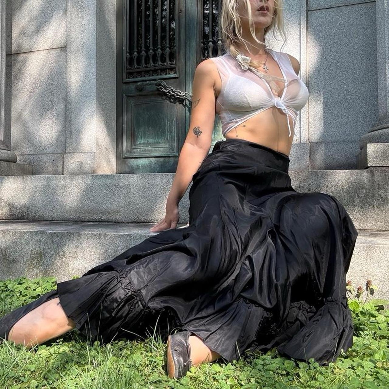 Antique Black Ruffle Petticoat
