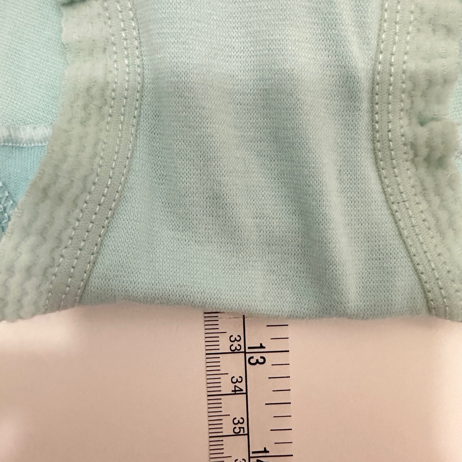 Vintage Ann Marie Panty Brief M High Waist Aqua Blue Ruffle Leg Secret Zipper