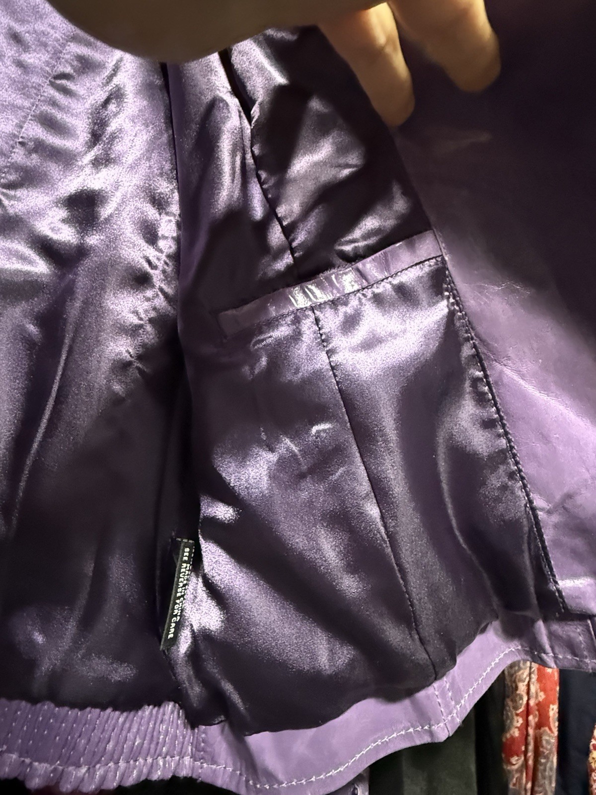 Unique Purple leather moto zipper studded jacket Pamela McCoy
