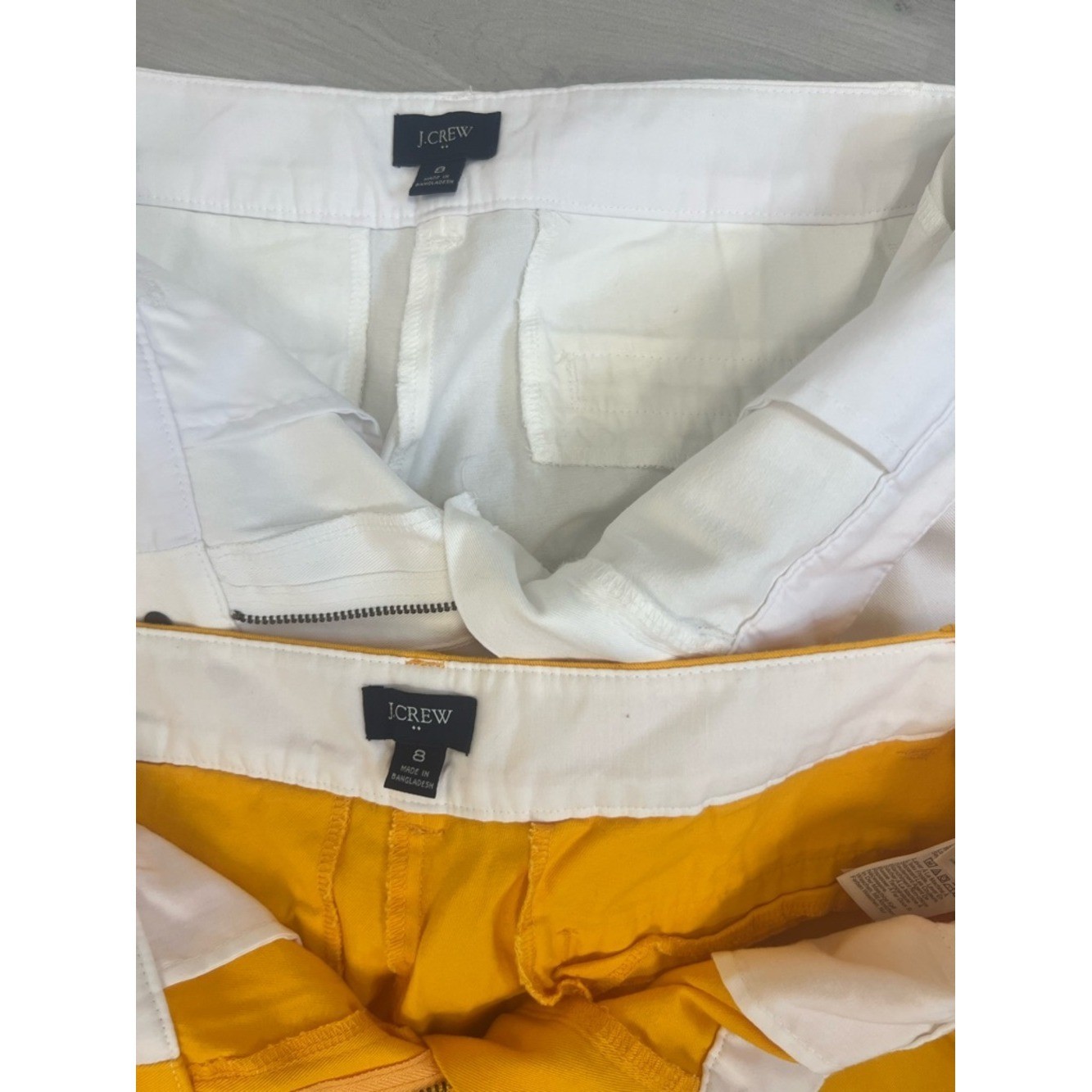 J.Crew 2 Pack BUNDLE Sz 8 White & Yellow Preppy Coastal Grandma Summer Classic