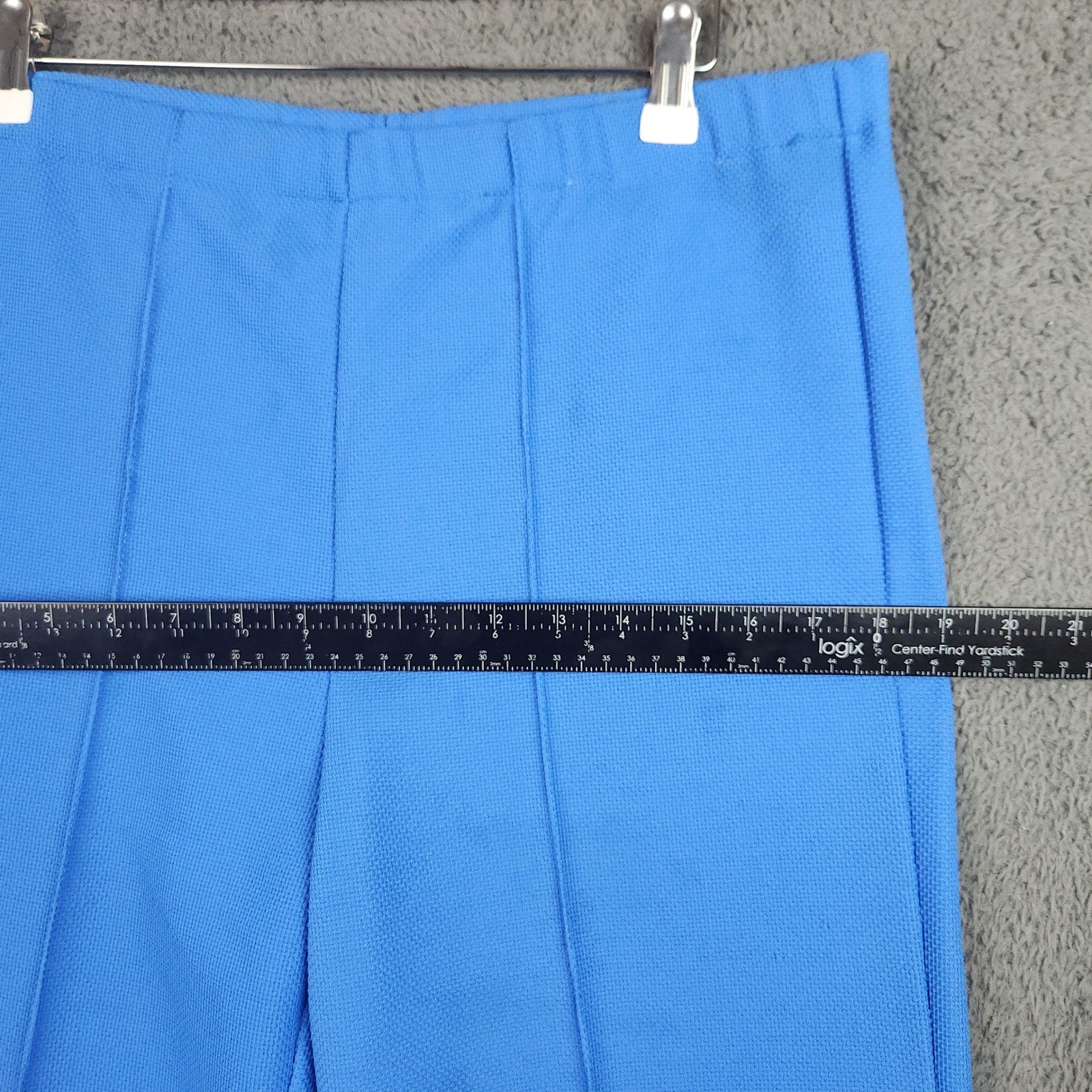 Vintage Sears Blue Double Knit Slacks Womens 12 32×30 Wide Leg Made in USA 70s
