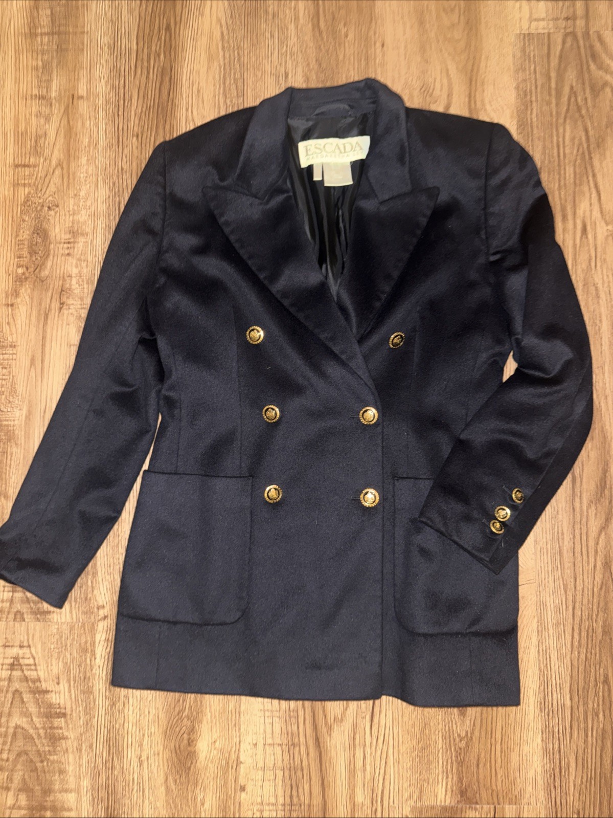 Escada Margaretha Ley Angora Wool Double Breasted Blazer Jacket Old Money Look