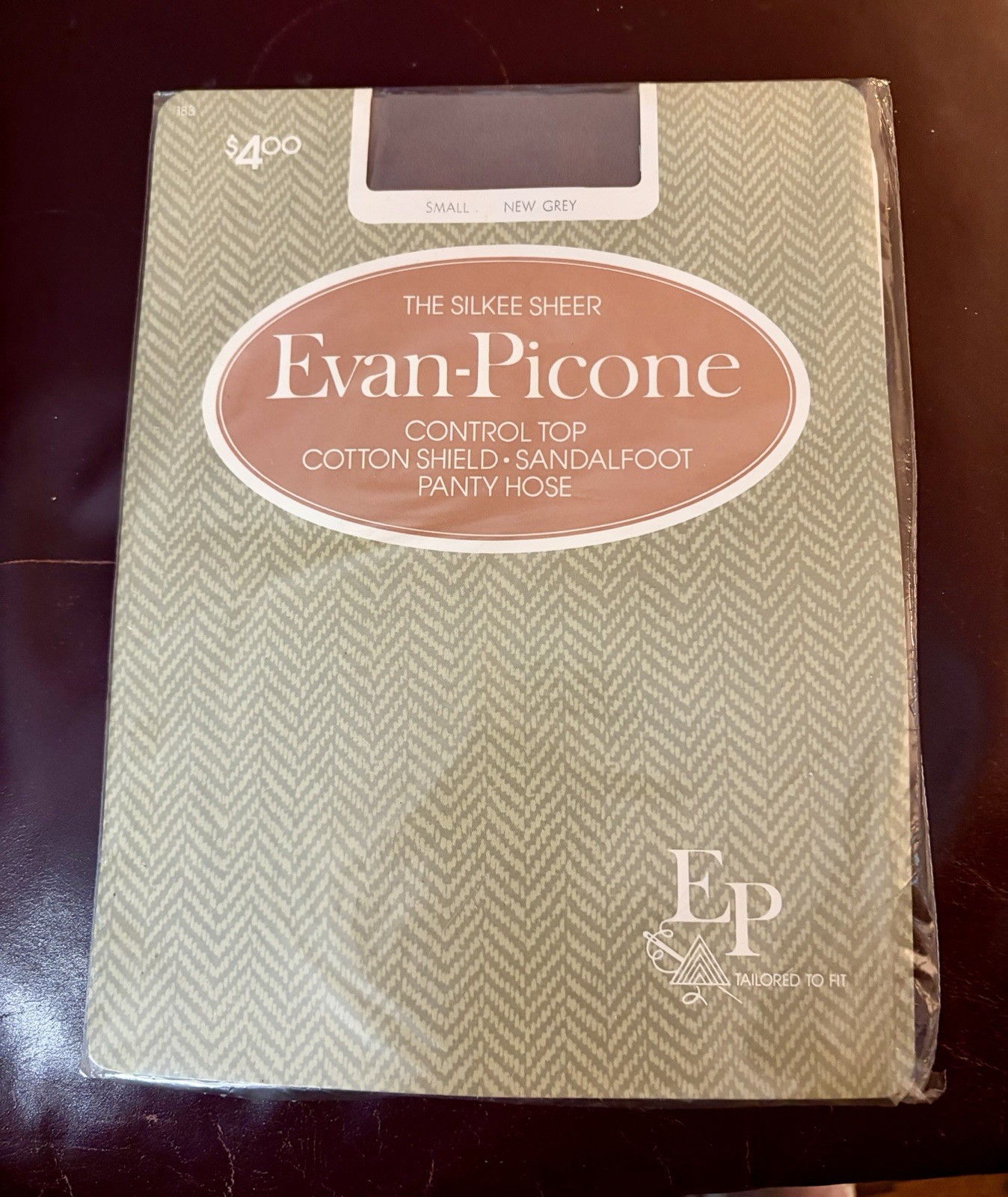 Evan Picone Control Top Cotton Shield Sandalfoot Panty Hose NIP Small New Grey