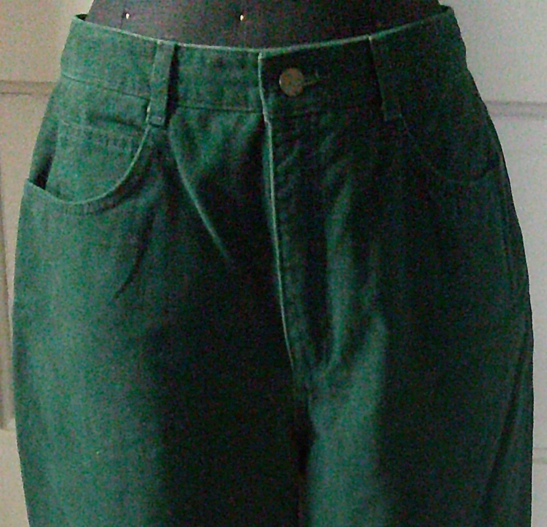 80&rsquo;s TALBOTS Forest Green Flat Front Jeans Pants Trouser Slacks 10P