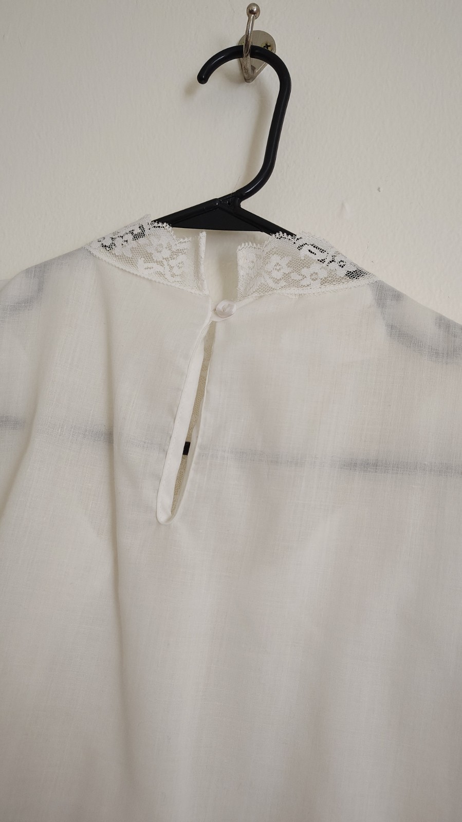 Vintage Elaine Blouse Lace And Cotton 70&rsquo;s Cottagecore Prairie Short Sleeve