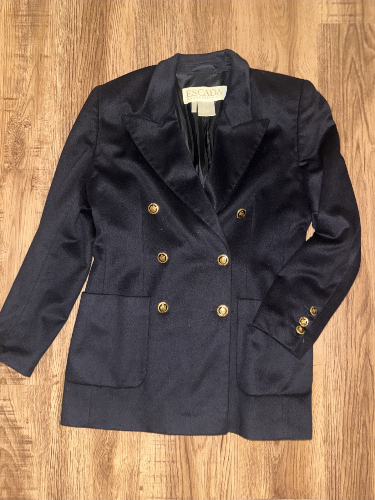 Escada Margaretha Ley Angora Wool Double Breasted Blazer Jacket Old Money Look