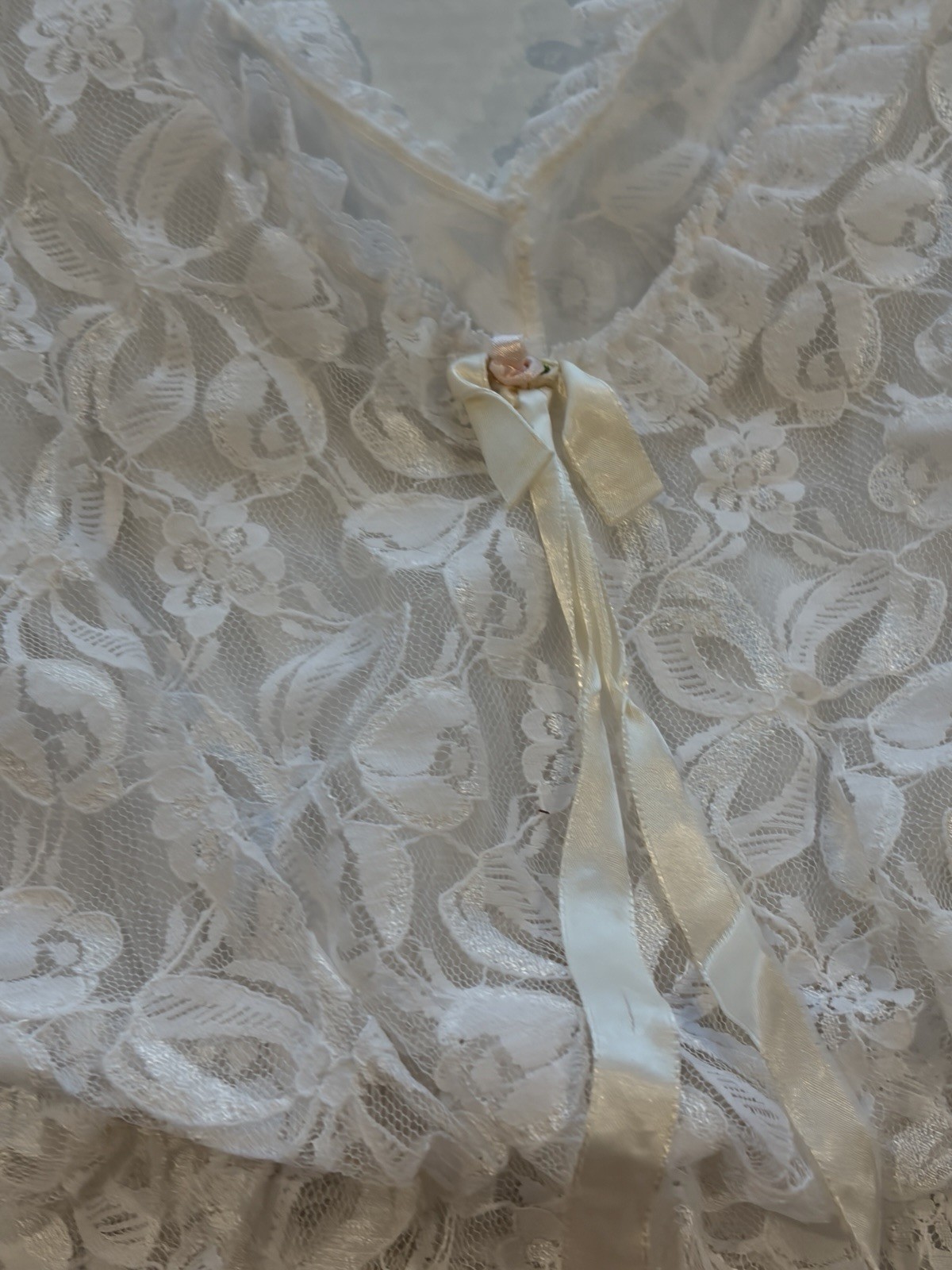Vintage Tosca Lingerie Ivory Lace Camisole Coquette Cottagecore Bridal Sheer L