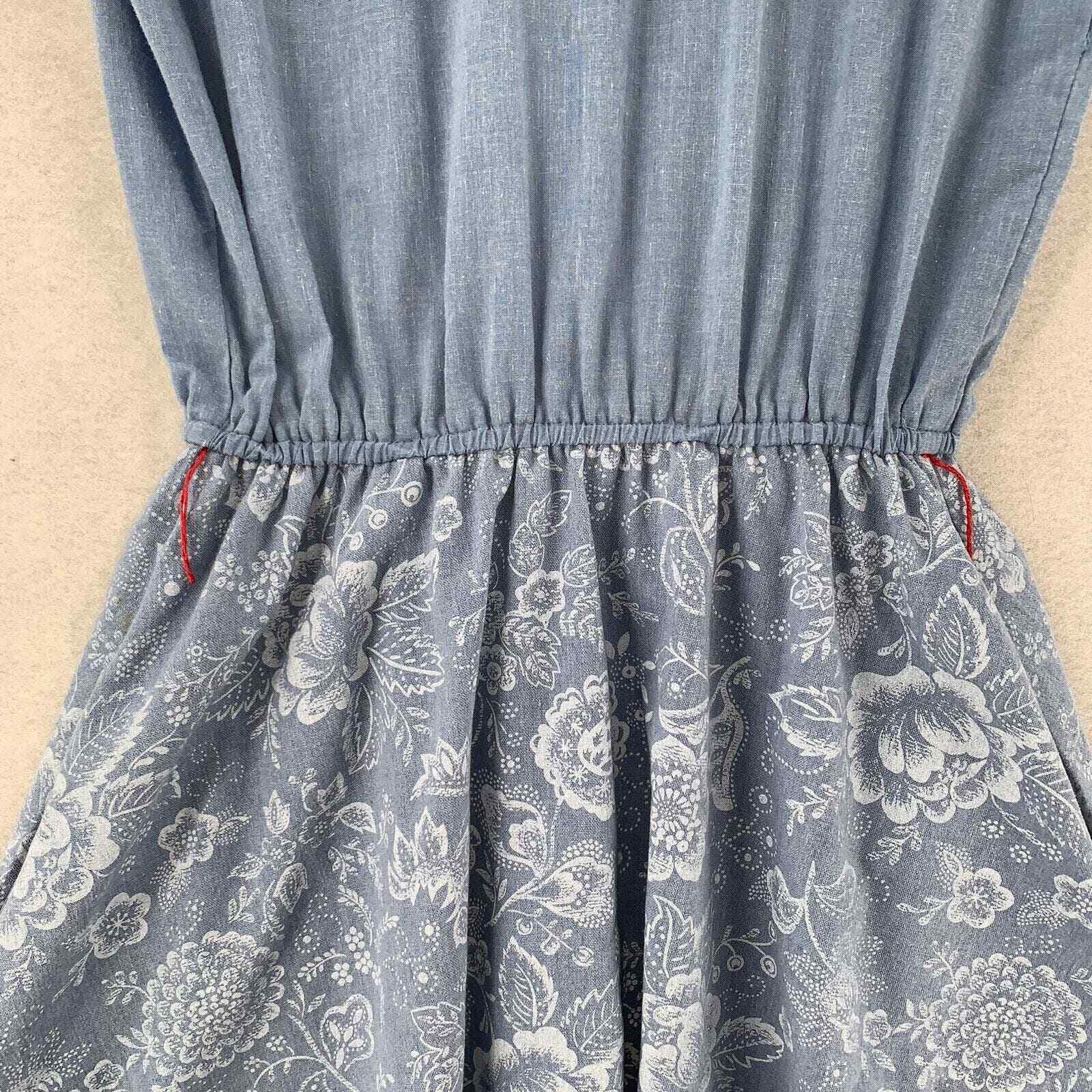 Vintage Norwin Suit Dress Blue Floral Long Line 2 Piece Modest Womens Med-Lg