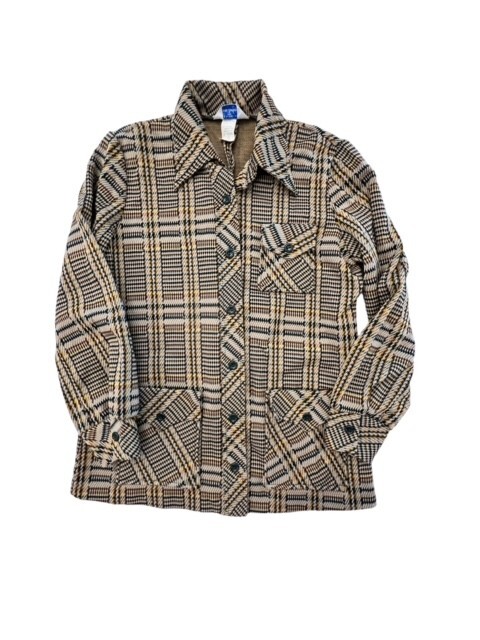 VTG 60s 70s Women&rsquo;s Shirt Jacket Size 12 Brown Plaid Sears Fashions Grandmacore