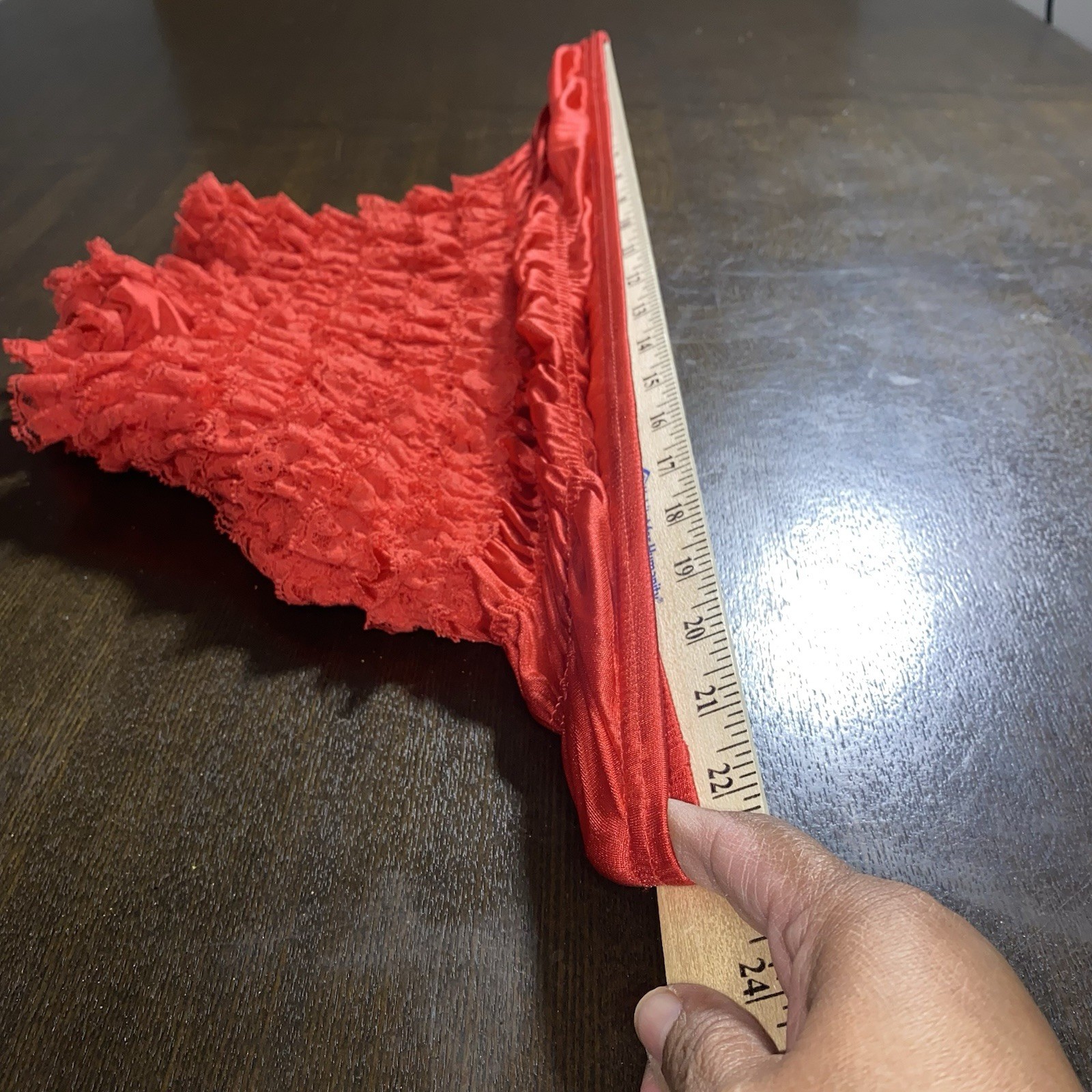 Vtg Malco Modes Red Ruffled Lace Cotton Pettipants Bloomers Panties EUC Medium